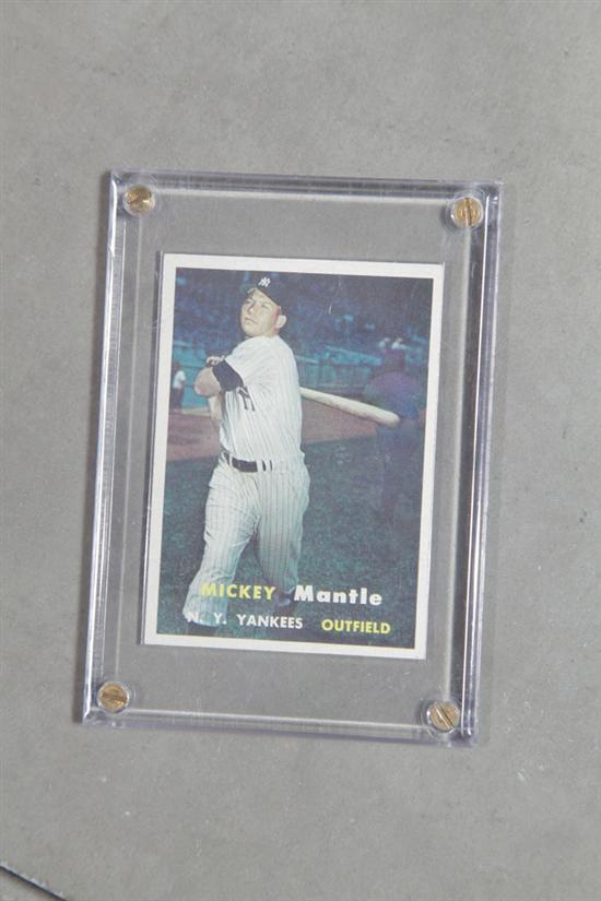 Appraisal: MICKEY MANTLE BASEBALL CARD Topps In a plastic case In