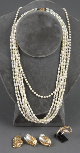 Appraisal: Jewelry to include six-strand fresh water pearl necklace with k