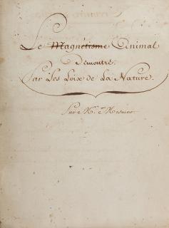 Appraisal: Mesmer Franz Antoine Anonymous Student Le magnetisme animal demontre par