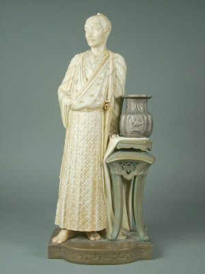 Appraisal: Royal Worcester figure of a Chinese man leaning on a