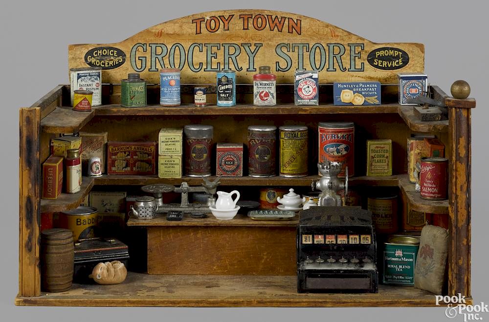 Appraisal: Parker Brothers paper lithograph over wood Toy Town Grocery Store