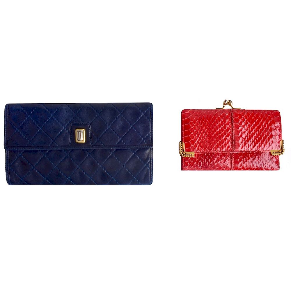 Appraisal: Two Judith Leiber Wallets Two Judith Leiber Leather Wallets Red