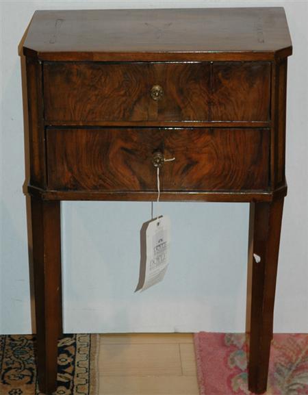 Appraisal: Continental Neoclassical Walnut Rosewood Inlaid Diminutive Commode Estimate -