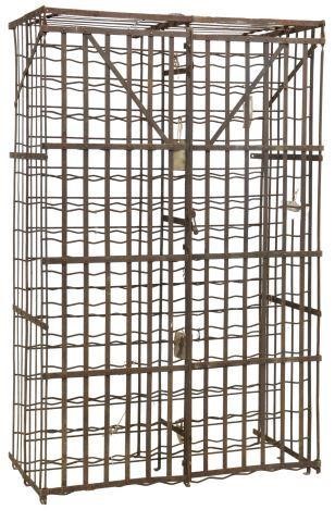 Appraisal: French iron wine cage rack early th c open iron