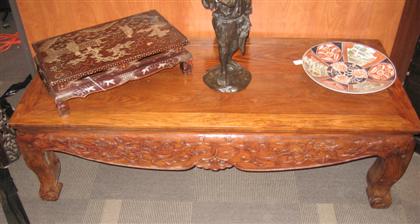 Appraisal: Chinese carved huanghuali low table th century