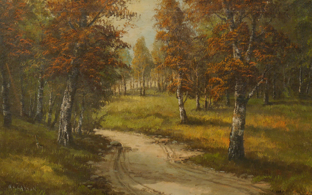 Appraisal: CARSON William A Carson American - Autumnal Trail Landscape Oil