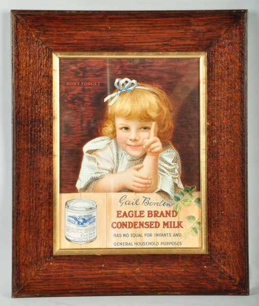 Appraisal: Cardboard Gale Borden Condensed Milk Sign Description Circa Offered in