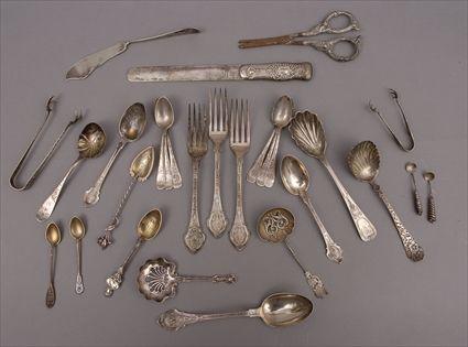 Appraisal: MISC GROUP OF SILVER FLATWARE ARTICLES Including a Gorham letter