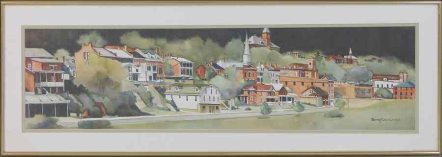 Appraisal: BECKY TIRRDICK CONTEMPORARY THE VILLAGE Watercolor signed and dated LR