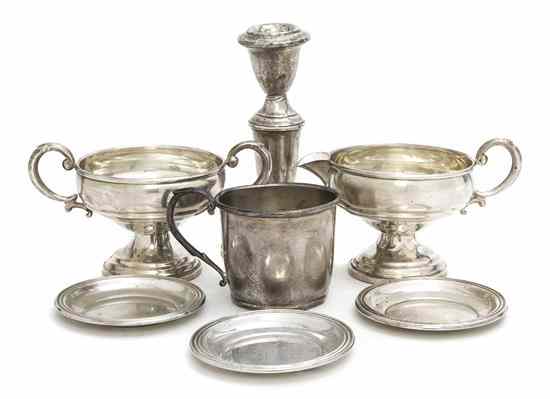 Appraisal: A Group of American Sterling Silver Table Articles comprising a