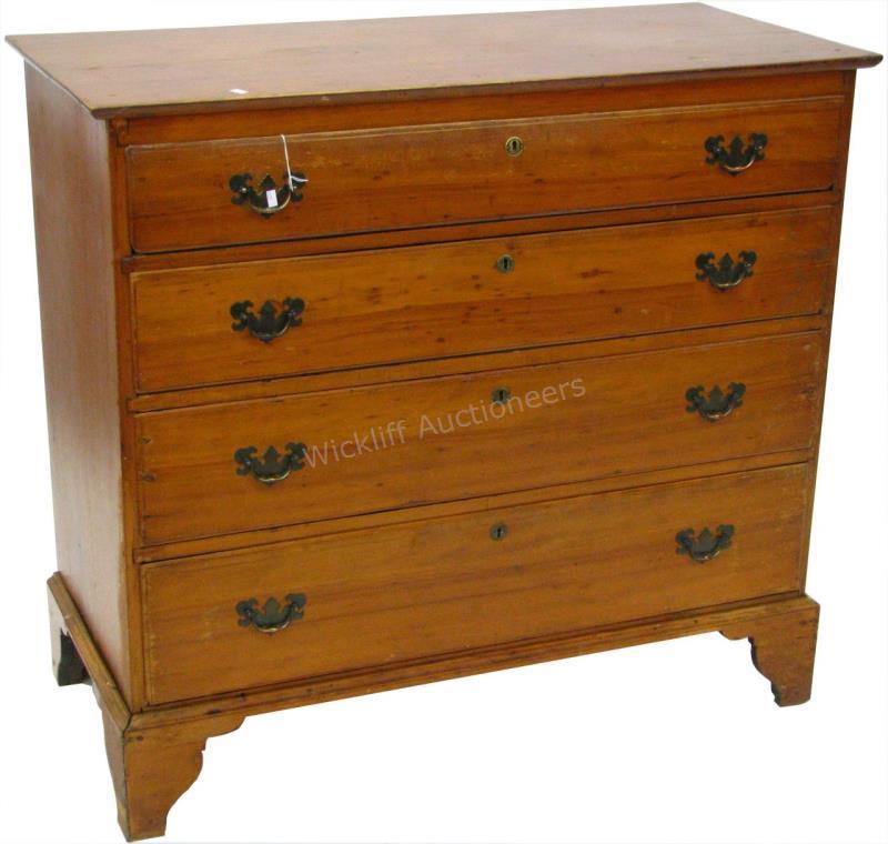 Appraisal: A Chippendale period four-drawer chest hand-chamfered drawer bottoms some prior