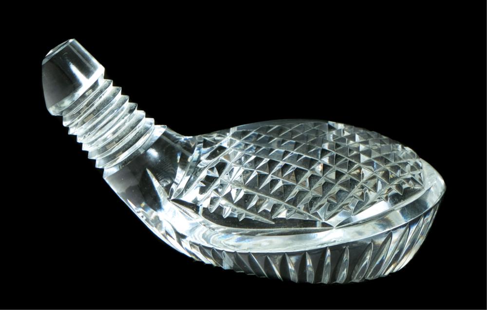 Appraisal: WATERFORD CRYSTAL GOLF CLUB HEAD PAPERWEIGHTWaterford crystal golf club head