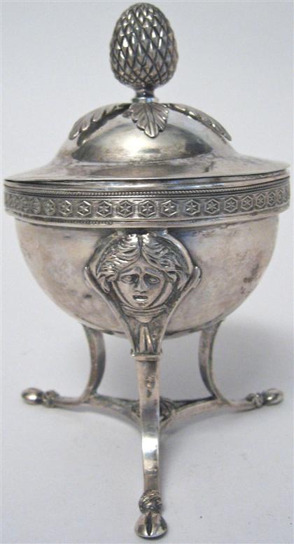 Appraisal: Continental silver urn and cover th century bearing french silver