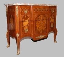 Appraisal: A Louis XVth Style Marquetry Commode Late th Century Reproduction