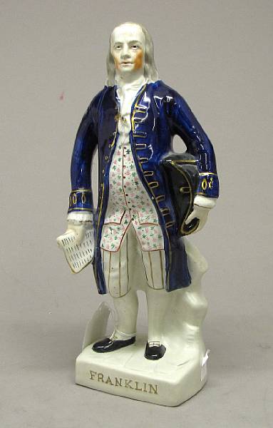 Appraisal: A Staffordshire figure of Benjamin Franklin th century Decorated with