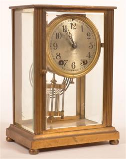 Appraisal: Seth Thomas Brass Case Carriage Clock Silvered dial mercury pendulum