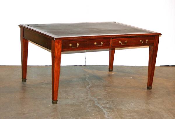 Appraisal: A Louis XVI style mahogany bureau plat height in width