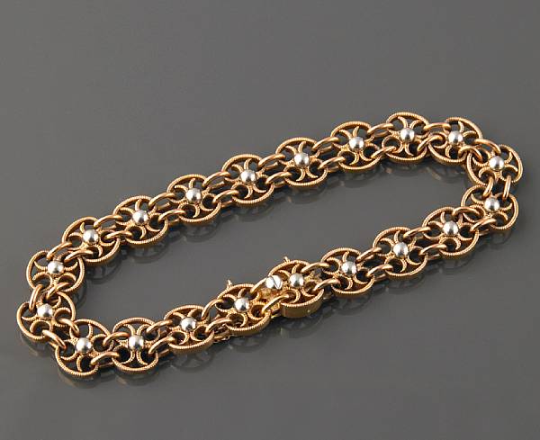 Appraisal: An k rose gold link bracelet Tiffany amp Co Length