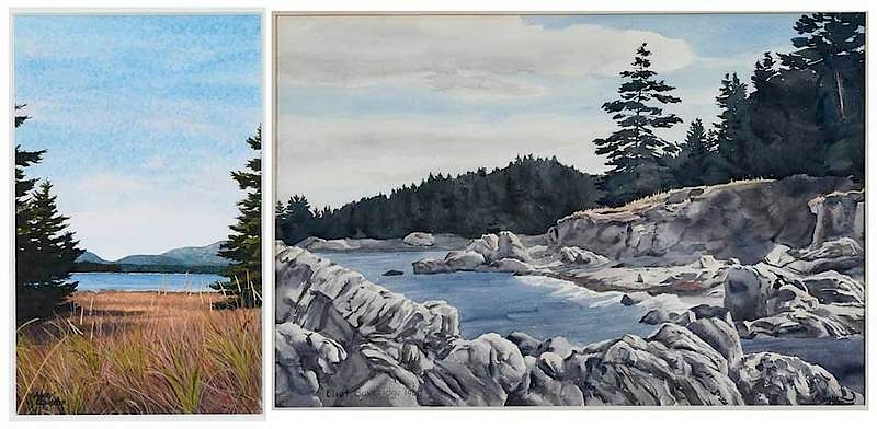 Appraisal: Two Maine Watercolors th century Eliot Beveridge signed x -