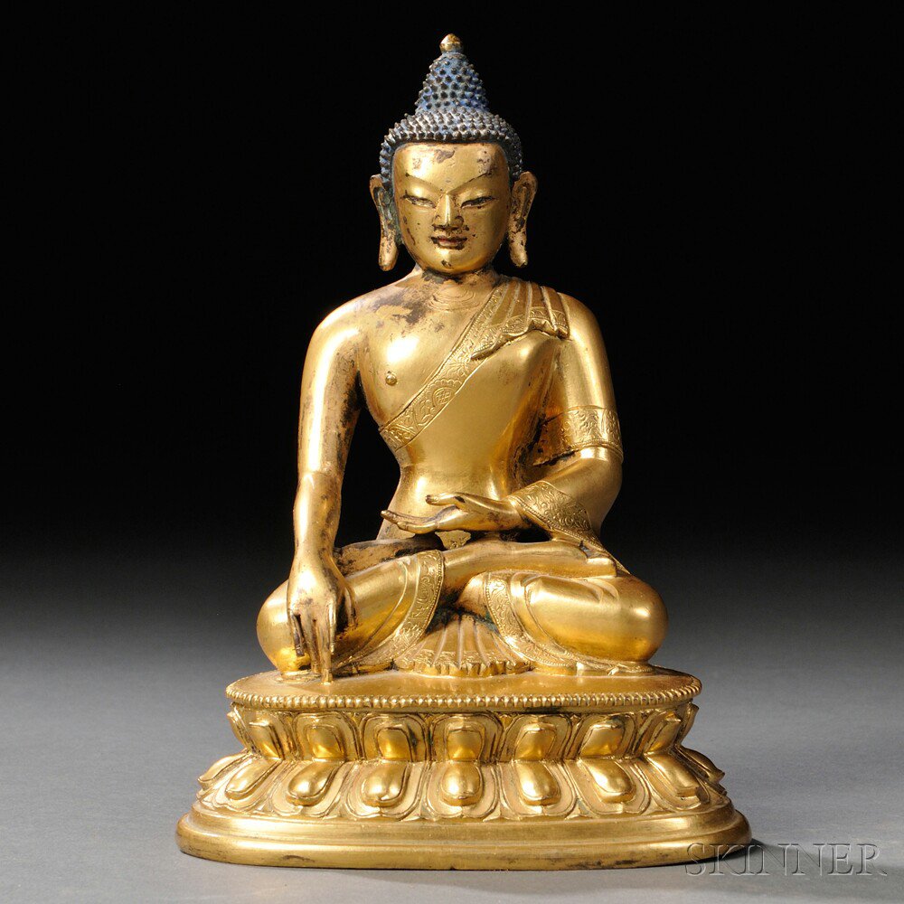 Appraisal: Bronze Figure of Buddha China depicting Buddha seated on a