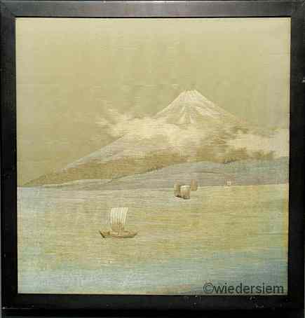 Appraisal: Japanese silkwork picture early th c probably Mt Fuji with