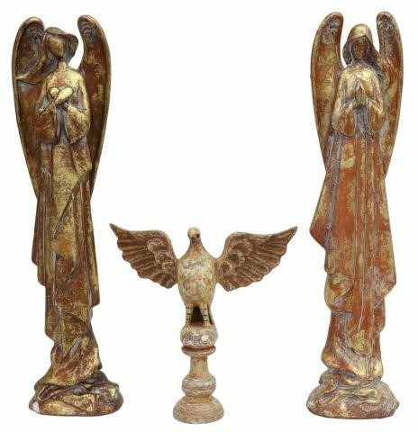 Appraisal: lot of Decorative religious figures st c including parcel gilt