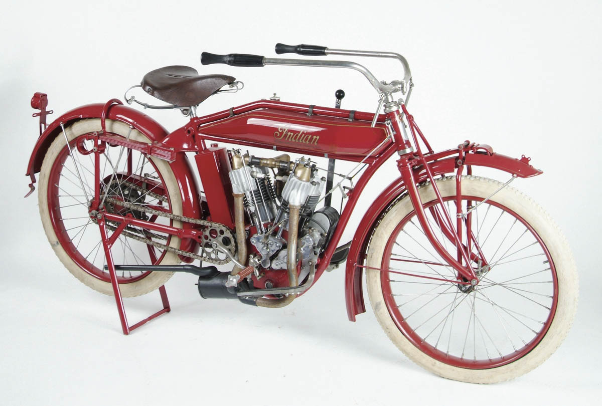 Appraisal: INDIAN V-TWIN MOTORCYCLE Magnificent and bright early American motorcycle manufactured