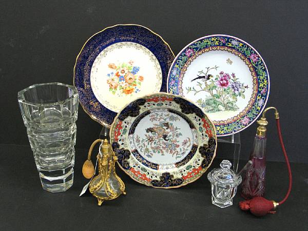 Appraisal: An assembled grouping of glass ceramic and metal decorations th