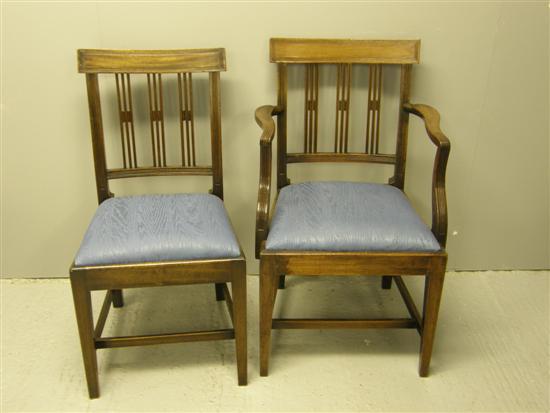 Appraisal: Set of eight mahogany dining chairs in George III style