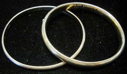 Appraisal: Two karat yellow gold bangle bracelets th century