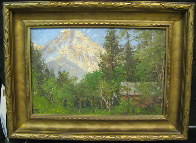 Appraisal: JOHN FERY OIL ON PANEL Everett Washington - Mountain landscape