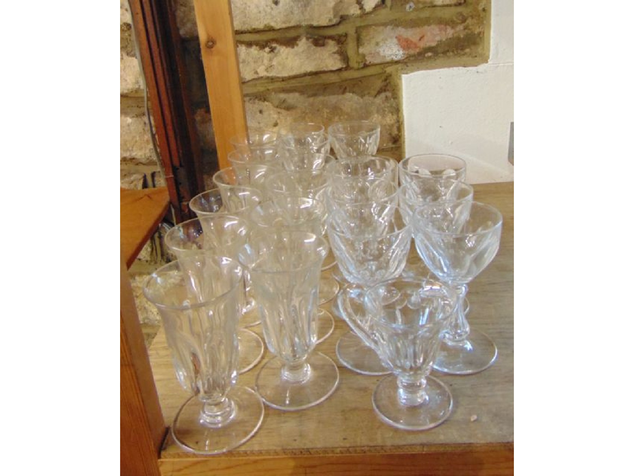 Appraisal: A selection of th century and later clear drinking glasses