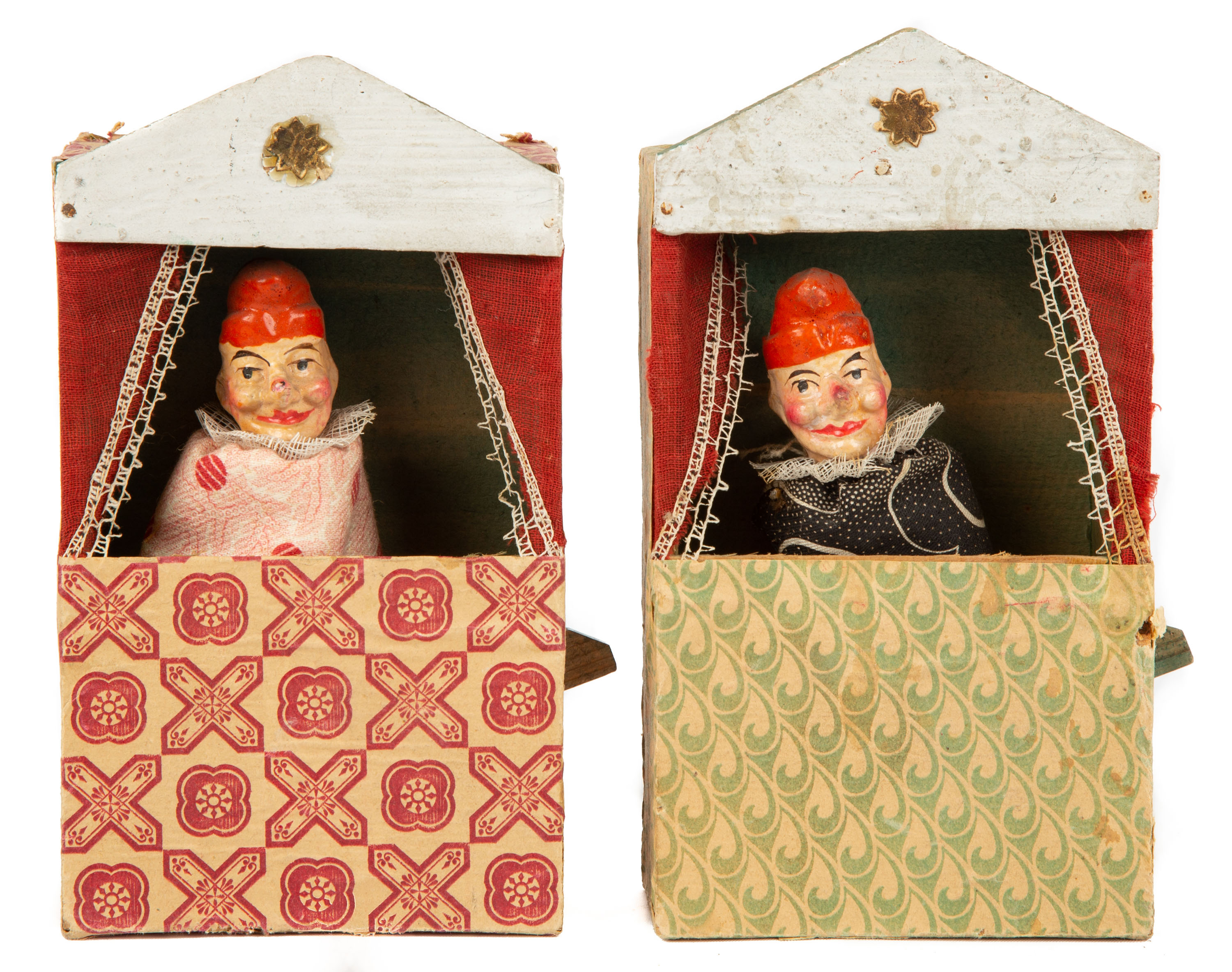 Appraisal: GERMAN PAPER MACHE CLOTH AND CARDBOARD PUNCH AND JUDY SQUEAKERS