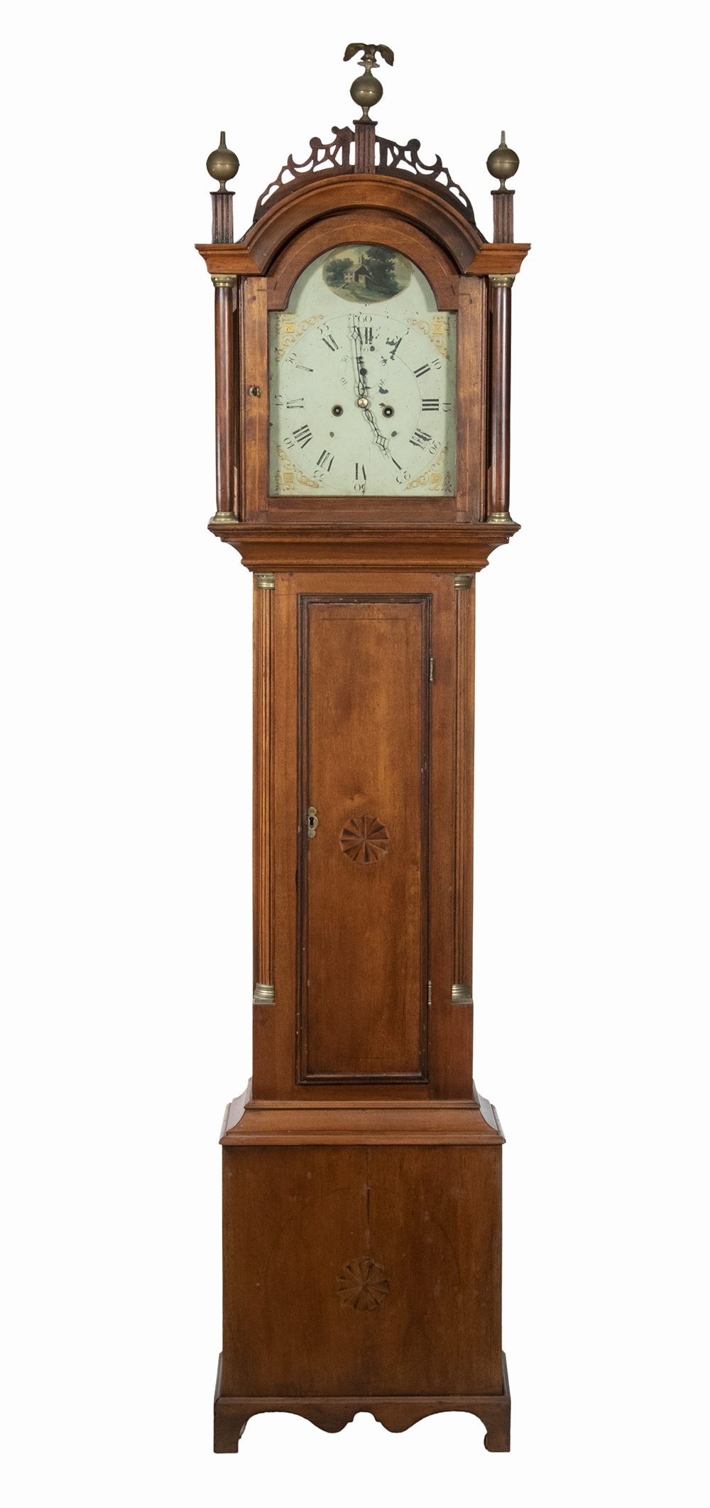 Appraisal: FEDERAL PERIOD TALL CLOCK Tall Clock in mahogany case with