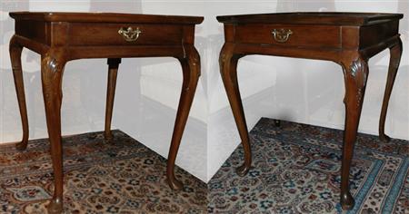 Appraisal: Pair of Queen Anne Style Mahogany Tray Top Tables Estimate