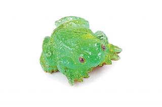 Appraisal: A Glass and Gold Frog Pin by Andreas Von Zadora