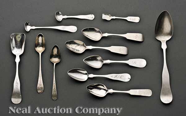 Appraisal: Twelve Pieces of American Coin Silver Flatware late th to