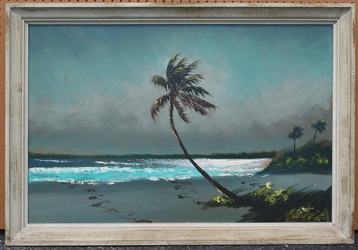 Appraisal: NEWTON Lemuel American - Florida Highwayman Beach Scene with Palms