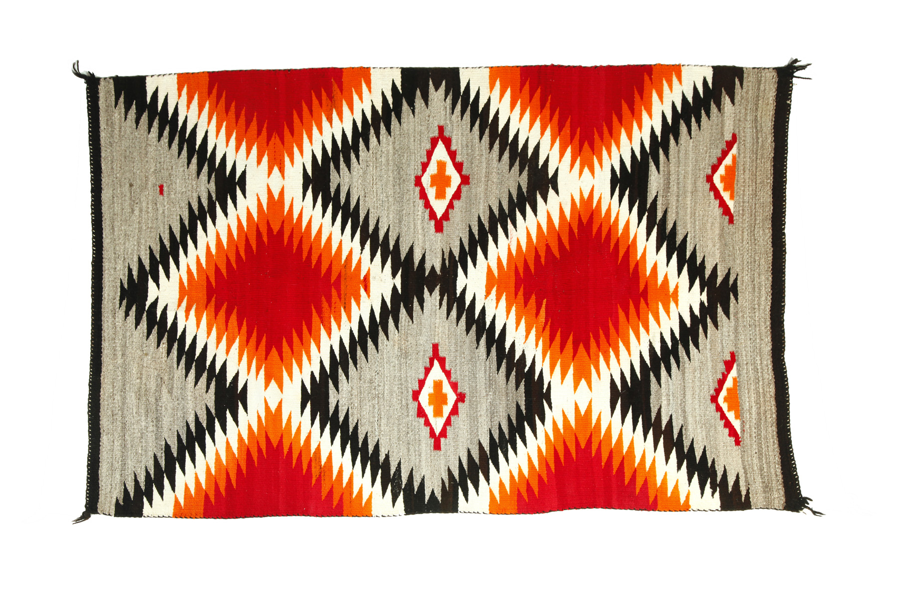 Appraisal: NAVAJO RUG Ca - wool Transitional piece featuring serrated diamond