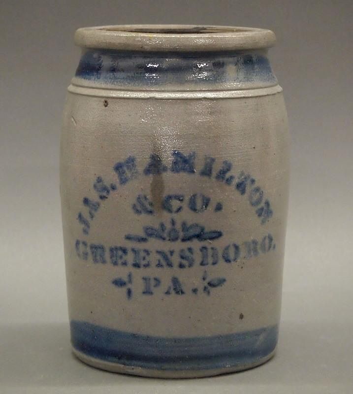 Appraisal: Jas Hamilton stoneware crock A circa stoneware crock Jas Hamilton