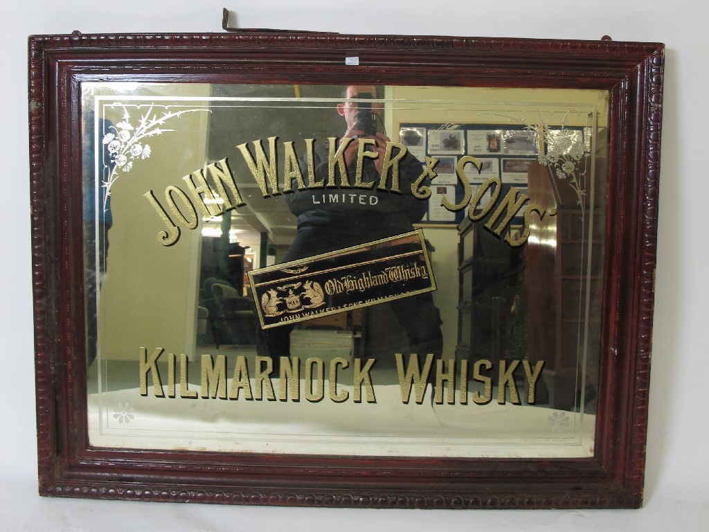 Appraisal: A Victorian pub mirror advertising John Walker Sons Limited Kilmarnock