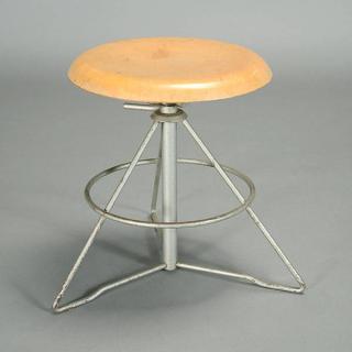 Appraisal: Danish Architectural Stool c 's Height inches Diameter inches Very