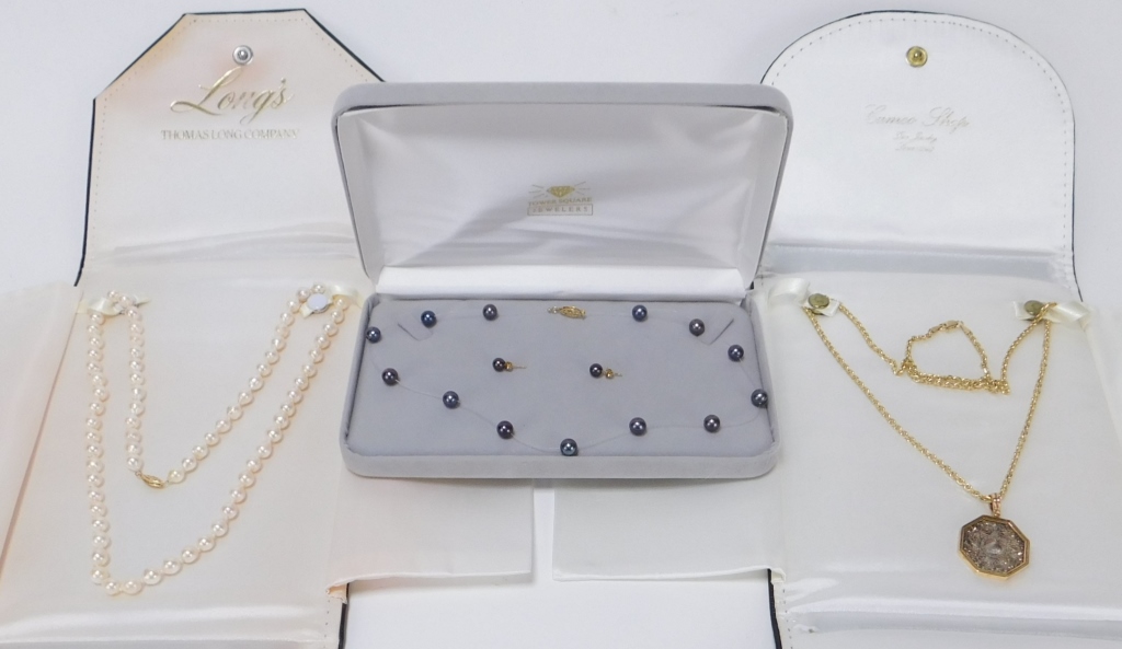 Appraisal: PC LADY'S ESTATE K GOLD PEARL NECKLACES United States Japan