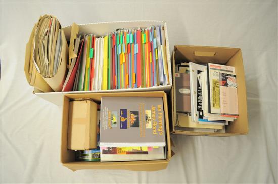 Appraisal: Reference Material Three boxes of documents and materials relating to