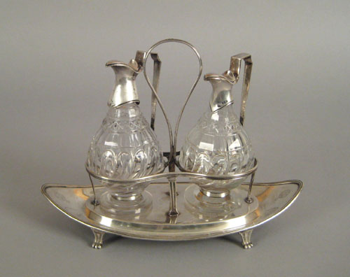 Appraisal: English silver cruet set ca - bearing the touch of