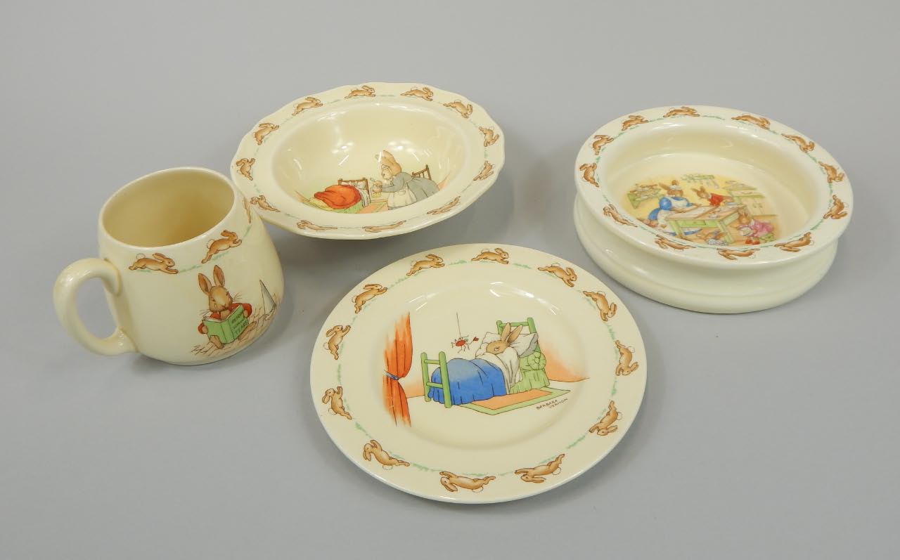 Appraisal: A Royal Doulton Bunnykins child's breakfast set comprising of a