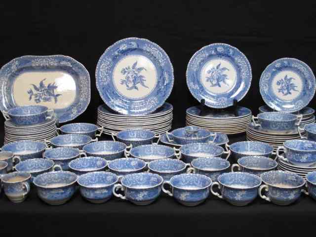 Appraisal: English Copeland Spode porcelain dinnerware set ''Camilla'' Blue floral pattern