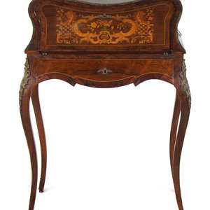 Appraisal: A Louis XV Style Marquetry Slant-Front Writing Desk Late th