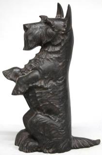 Appraisal: Large Cast Iron Black Scottish Terrier Doorstop The alert Scottie