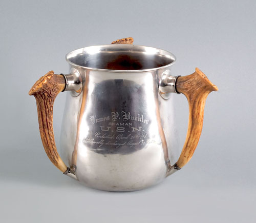 Appraisal: Spanish American War silver and horn trophy by Gorham inscribed